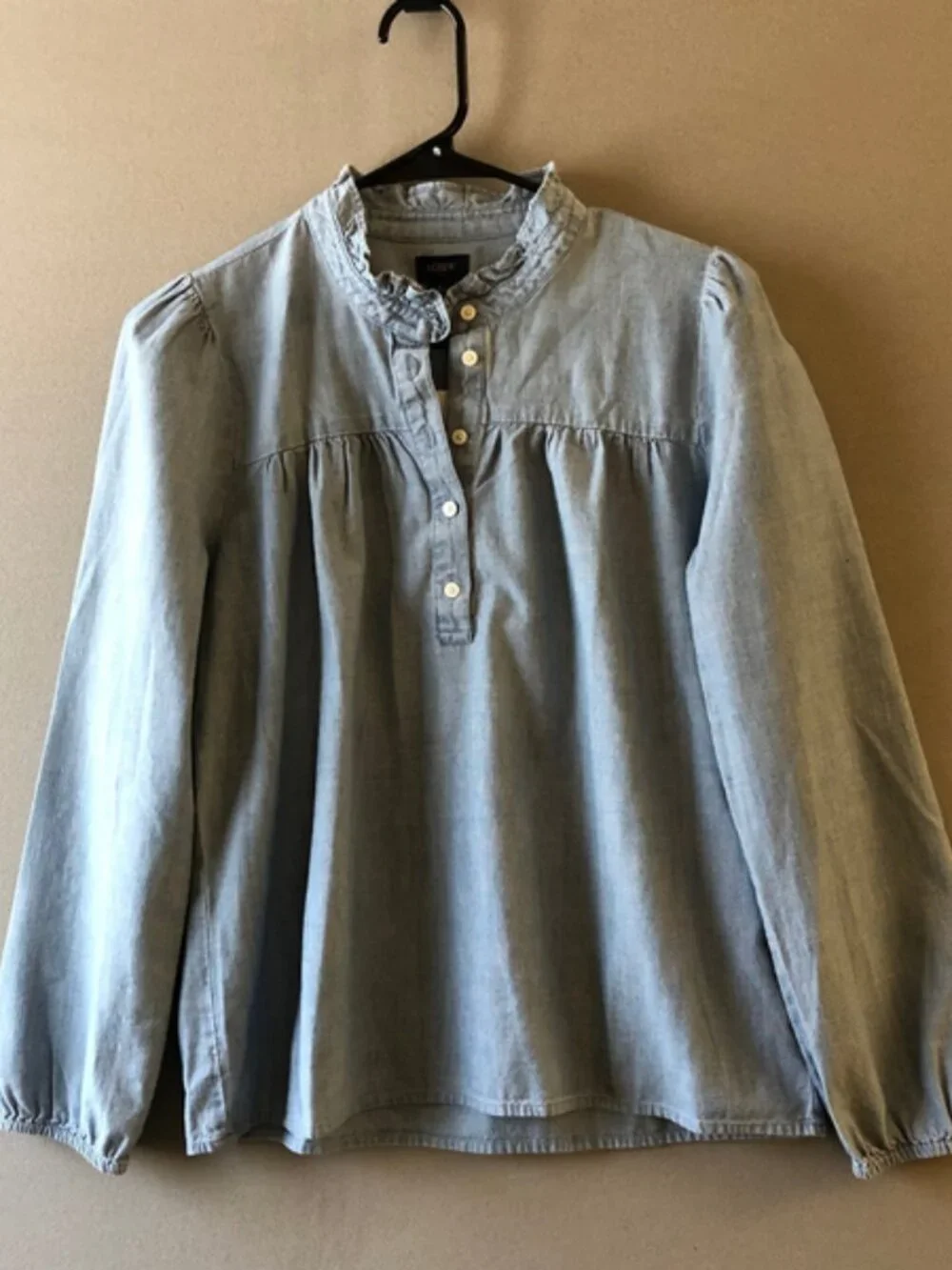 J Crew Ruffle Neck blouse Small - Picture 3 of 7